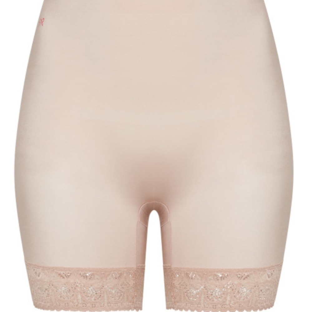 Ruby Ribbon Boyshort with Lace, Pale